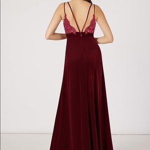 Azazie Hapa Dress in Burgundy Velvet—total stunner!